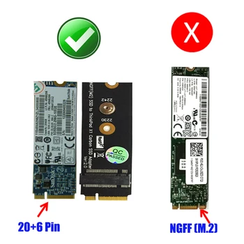 20 + 6 Pin SSD Converter Karty M. 2 NGFF SATA-Bus B KĽÚČ SSD HDD Adaptér Navyšoval pre Lenovo Thinkpad X1 Carbon Podporu 2230 2242 M. 2