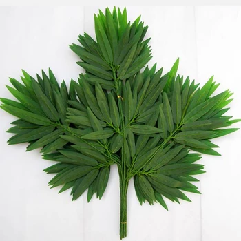NOVÉ 2021 Umelé Falošné Bambusových Listov Zelené Rastliny, Konáre Stromov 20/60Leaves DIY Simulácia Domáce Dekorácie