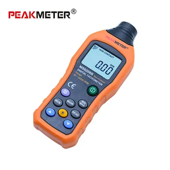 PEAKMETER MS6208B Vysokej pressional Kontakt/Non-Kontaktné Digitálny Tachometer ot. / min Rýchlosť Meter 50~19999RPM Rozchod Vysoká rýchlosť snímača