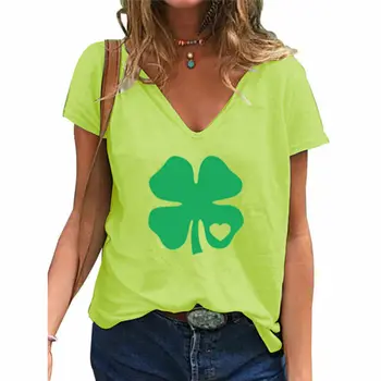 Žena Tričká Krátky Rukáv Tlačiť T-shirt Topy Bežné Tee St. Patrick ' s Day Grafické T Košele Letné Oblečenie pre Ženy