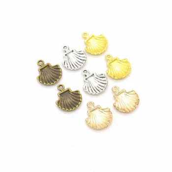 50pcs 18x15mm Shell Charms prívesky, Strieborné Farebné Malé Kovové Prívesky DIY náhrdelník náramok Šperky Zistenia