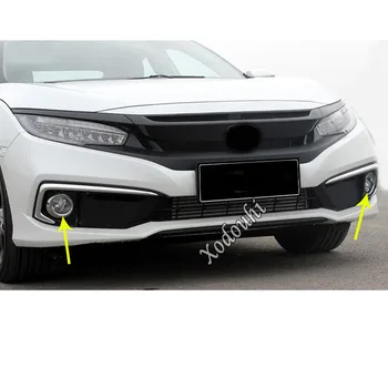 Auto Predné Hmlové Svetlo Lampy Detektor Rám Nálepky Styling ABS Chrome Výbava Časti 2 ks Pre Honda Civic 10. Sedan 2019 2020 2021