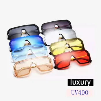 Dva modely UV400 fashion square módne odtiene veľký rám, zrkadlové zobrazenie, luxusné značky nadrozmerná ženy gradient slnečné Okuliare Oculos de sol