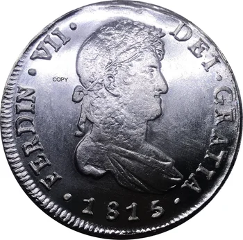 Mexiko 1815 Vojna Lndependence Čile 8 Reales Cupronickel Pozlátené Strieborné Kovové Mince Obchod So Darček Zberateľské Mince