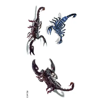 Halloween 3D simulácia Scorpion Spider Dočasné Tetovanie Nálepky Body Art Žart nepremokavé ochranu Životného prostredia