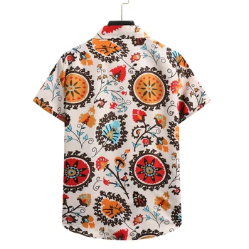 Na jar a v lete novej pánskej módy bežné tričko pláži kvet tričko Havajské košele