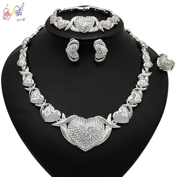 Yulaili Nový Dizajn, Vysoká Kvalita medvedík v tvare srdca Crystal Silver Farba Náhrdelník Jemné Šperky Doprava Zadarmo