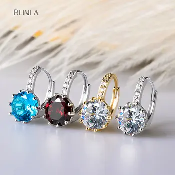 BLINLA 2020 Módne Vintage Crystal Stud Náušnice pre Ženy, Elegantné, Romantické Svadobné Cubic Zirconia Náušnice Šperky Veľkoobchod