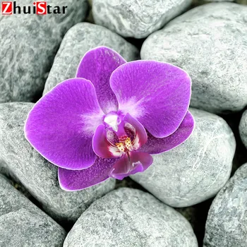 5d Diamond Maľovanie fialová-orchidea-kameň Plný Vrták Námestie Drahokamu Obrázok Predaj Darček Domáce Dekorácie Umenie WHH