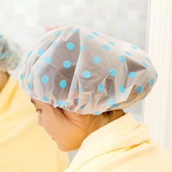 Módna Vlna Bod Nepremokavé Sprcha Spp Dot Vaňa Sušič Na Pokrytie Šifón Materiál Klobúk Zabrániť Vlasy Namočili Kúpeľňa Produkty