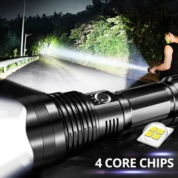 Najvýkonnejšie LED Zoom Baterka XHP70 Pochodeň USB Nabíjateľné Vodotesné Svietidlo s Extrémne Svetlé Bicyklov Svetla Použitie Batérie Vodotesné