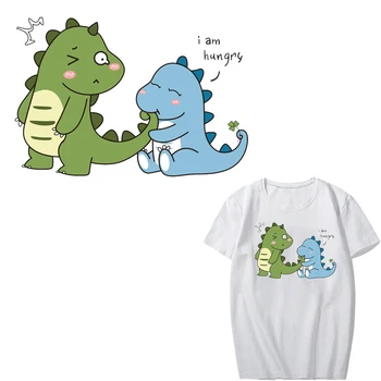Cartoon Dinosaura Patch Žehlička na Prenos Umývateľný Nálepky Pirnt-na T-shirt Nášivka List Škvrny na Oblečení Tepelnej Stlačte
