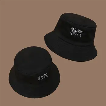 LDSLYJR 2021 bavlna lebky Vedierko Hat Rybár Klobúk vonkajšie cestovné klobúk Slnko Spp Čiapky pre Mužov a Ženy 105