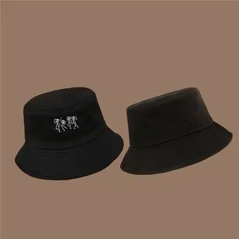 LDSLYJR 2021 bavlna lebky Vedierko Hat Rybár Klobúk vonkajšie cestovné klobúk Slnko Spp Čiapky pre Mužov a Ženy 105