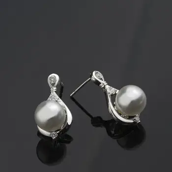Charmhouse Čistý Strieborné Šperky Sady Pre Ženy Pearl Krúžok Náušnice Náhrdelník & Prívesky 3ks Bižutérie Príslušenstvo Bijoux