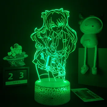 Anime Evangelions 3D LED Nočného pre Spálne Dekoratívne Asuka Langley Soryu Obrázok Deti Narodeninám Manga Gadget stolná Lampa