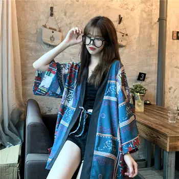 XEJ Top Kimono Šifón Blúzka pre Ženy Jar Leto 2021 Ženy Móda Blusas Elegantes Vintage Oblečenie s Načechraný Rukáv