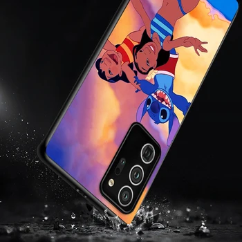 Disney ' Lilo & Stitch Shockproof Kryt pre Samsung Galaxy S21 S20 FE Ultra Lite S10 5G S10E S9 S8 Plus Black Telefón Prípade