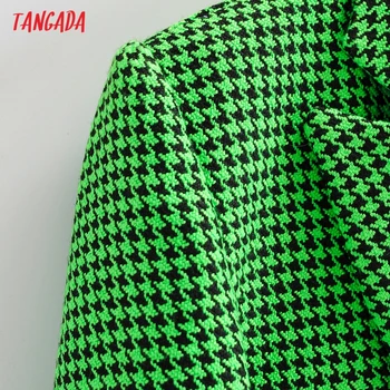 Tangada Ženy Vintage Tweed Koberčeky Hrubé Sako Žena Dlhý Rukáv Elegantné Dámske Sako Práce Nosiť Sako Formálne Vyhovuje 8Y18