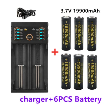 2021 Nové 18650 Lítiové Batérie Baterka 18650 Nabíjateľná Batéria 3,7 V 19800 Mah pre Baterku + USB nabíjačka