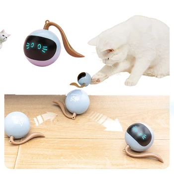 Pet Smart Interaktívne Cat Hračka Farebné LED Samostatne Otáča Loptu Hračky USB Nabíjateľné Mačiatko Elektronické Loptu Hračky Mačka Príslušenstvo