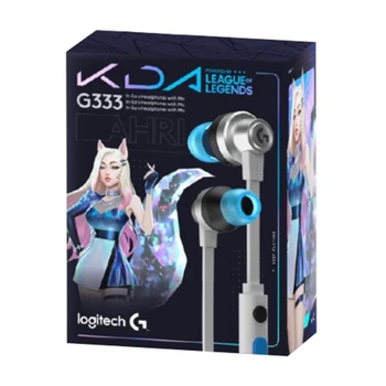 Pôvodné Logitech G333 3,5 mm KDA Limited Edition In-Ear Herné Slúchadlá S Mikrofónom Profesionálny USB Gaming Headset