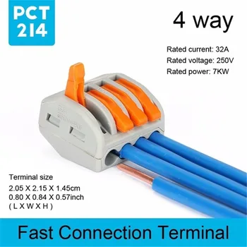 10pcs PCT 2/3/4/5/8 Spôsob, ako Rýchlo, Elektrického Drôtu Konektor Univerzálny Kábel Bezpečnostné Nehrdzavejúcej Ocele Jar Zaseknutá Elektronika Pre Wago