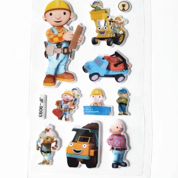 60 listov Bob Staviteľ nálepky na stavebný dozor znaky DIY Nálepky pre Deti predškolského hračka bublina nálepky