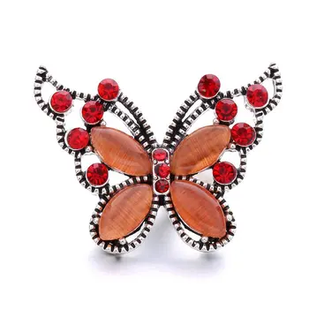 XH5315 Pretty Butterfly crystal 18 mm Kovové modul tlačidlo šperky pre prichytenie náramok