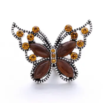 XH5315 Pretty Butterfly crystal 18 mm Kovové modul tlačidlo šperky pre prichytenie náramok