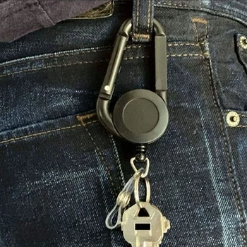 ID Karta, prívesok na ozdobná šnúrka na uniforme Klip Krúžok Zdvíhateľnej Potiahnite Názov Značky Recoil Odznak Pás Lano Držiteľ Ťažkých Keyring Keychain