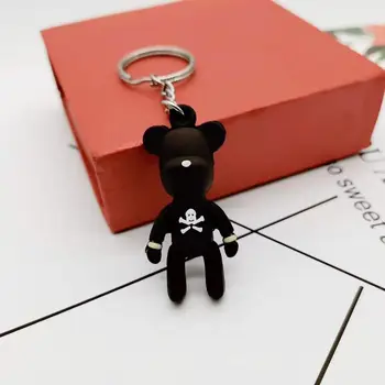 1 pár Roztomilé Mäkké plastové PVC keychain prívesok hračky Black a white bear osobnosti dizajn Pár Mobilný telefón taška na príslušenstvo