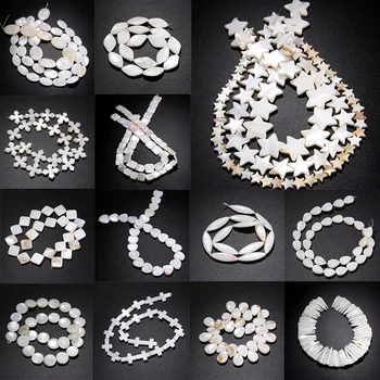 Prírodná perleť Korálky Star Tvar Ovál Sladkovodné Voľné Pearl Shell Perly Pre Šperky, Takže Náramok Náušnice DIY 14.5'