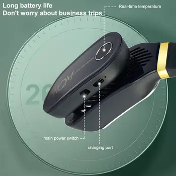 Mini Krku Ventilátor Prenosné Klimatizačné Bladeless Ventilador USB Nabíjateľné Leafless Nositeľné Neckband Ventilátor S Teplou Ohrievača