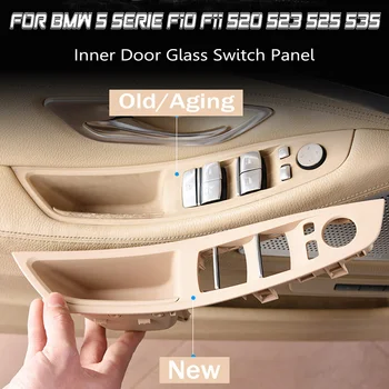 Vnútorné dvere rukoväť Pre BMW F11 LCI 535d 535dx 535i 535ix 2012-17 interiérové dvere tlačidlo prepnúť Sklo prepnúť Panel rám úložný Box