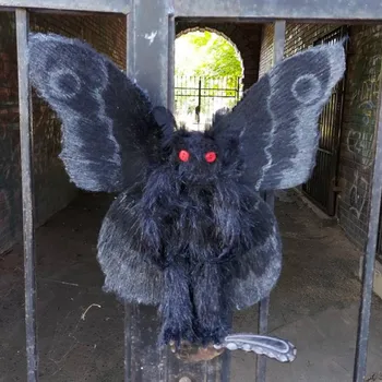 Gotický Mothman Plushie Hľadá Lásku A Čarovný Domov Plnené Oblečenie Pre Bábiku S Svetlé Červené Oči Domáce Dekorácie Pre Priateľov