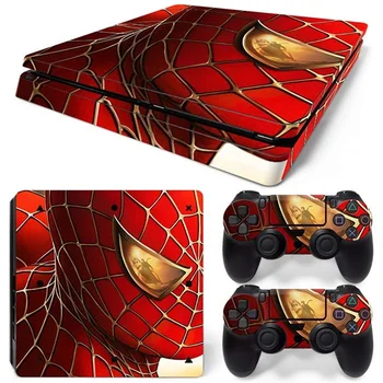 Marvel Spiderman Kapitán Amerika Vinyl Pokožky Nálepka pre PS4 Slim Konzoly a 2 Radiče Kryt Kotúča, Hry, Príslušenstvo