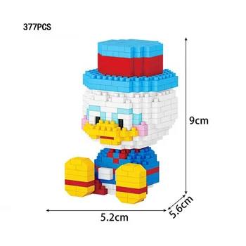 Disney detstva Huey Daisy Donald Duck micro diamond blok Scrooge McDuck tehla vzdelávacie hračka nanobrick pre deti, darčeky