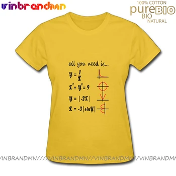 Letné Tee Topy Všetko, čo potrebujete, je láska Matematika Grafické Tričko Pre Ženy, Krátky Rukáv, O-Krku Bežné Dámy Tee Tričko Camiseta Mujer