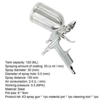 K-3 Prenosné Gravitácie Pneumatické Sandblasting-Zbraň Nastaviteľné Malé Prúdom Vzduchu Stroj Sandblasting Spray Gun Nastaviť
