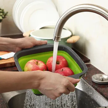 2ks/Set Plastových Umývanie Zeleniny, Ovocia Koša Sklopné Prenosné Kuchyňa Čistenie Úložný Kôš, Držiak na Nástroje Outdoor