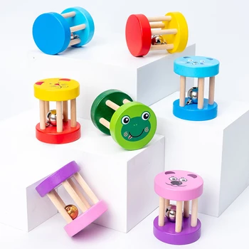 Dieťa Montessori Drevené Klietky Bell Hračky Hudobné Handbells Hudobné Nástroje Tón Hračky Inteligencie Vzdelávania Drevené Hrkálka Hračky