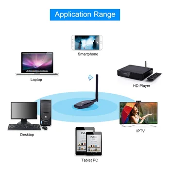 Nové 2.4 G USB Adaptéra WiFi 300Mbps Wireless 802.11 N Vysoký Zisk Antény, Sieťová Karta RTL8192EU Čip Pre Okno / Linux Systémy