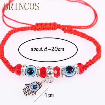 Móda ručné turecký modré očné buľvy červené lano tkané dobré šťastie náramok mužov a ženy šperky darček šperky české náramok