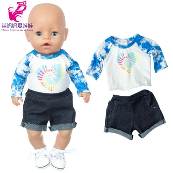 43 cm Baby Doll Letné Oblečenie 18-Palcové Dievča Bábiku T-shirt Bábika Outwear