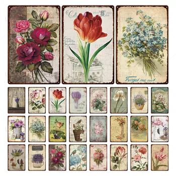 Flower Shop Záhradný Dekoratívny Tin Plagát, Zabudnite Na Mňa Nie Lily Rose Matal Maľovanie Vintage Retro Plagátu Doska