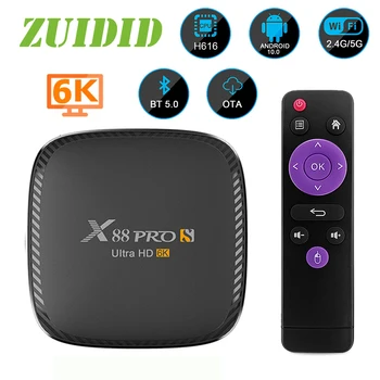 X88 PRO S Android 10.0 Smart TV Box Bluetooth 5.0 2.4 G 5G Dual WIFI Media Player 4G 128GB Set-Top-Box
