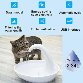 Automatické Elektronické Fontány Pre Mačku A Psa Swan Pet Nápojové Fontány Pet Nápojové Fontány Zásobník Vody